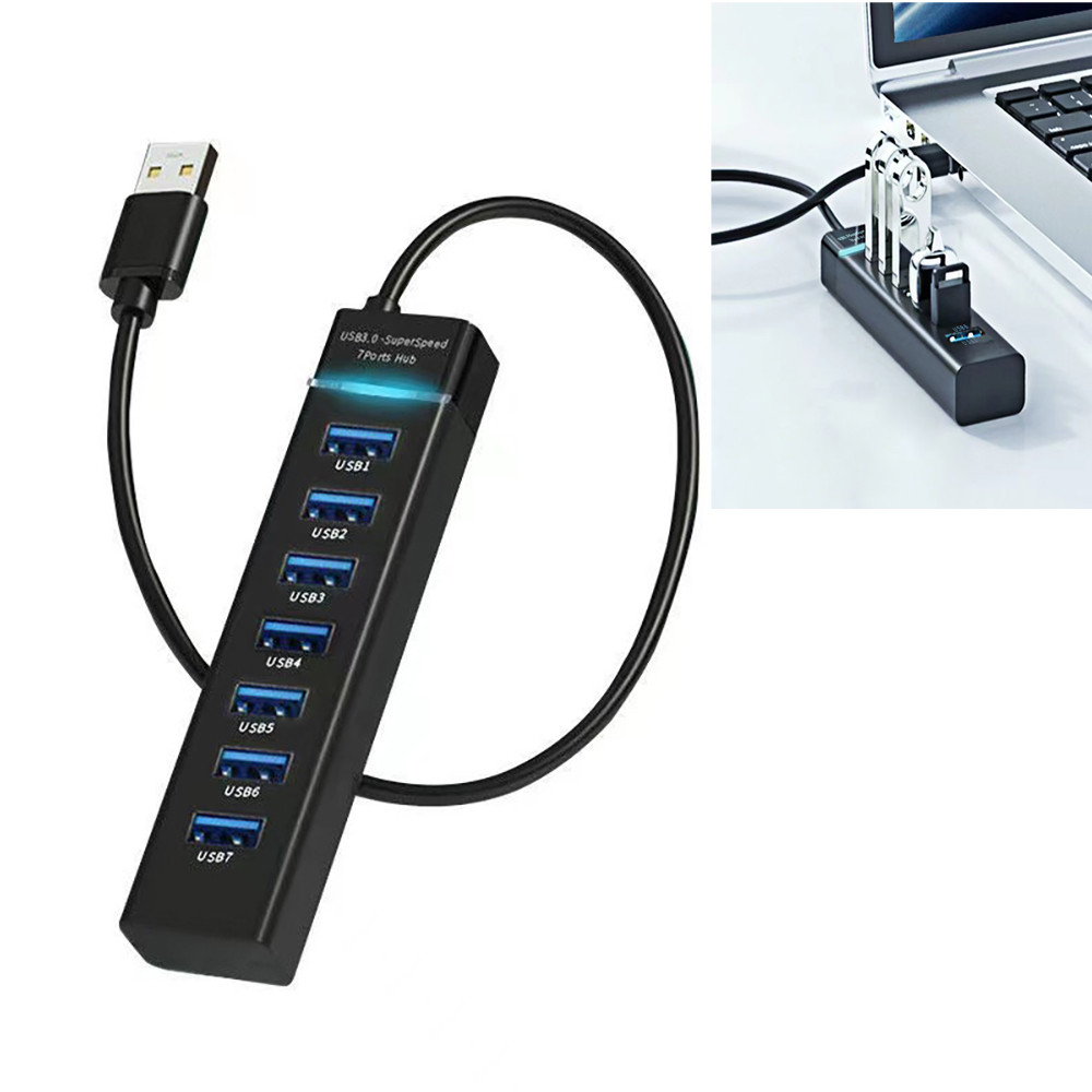 USB 3.0 2.0 HUB Cable Splitter USB Disk Keyboard Mouse Fan Hard Disk ...