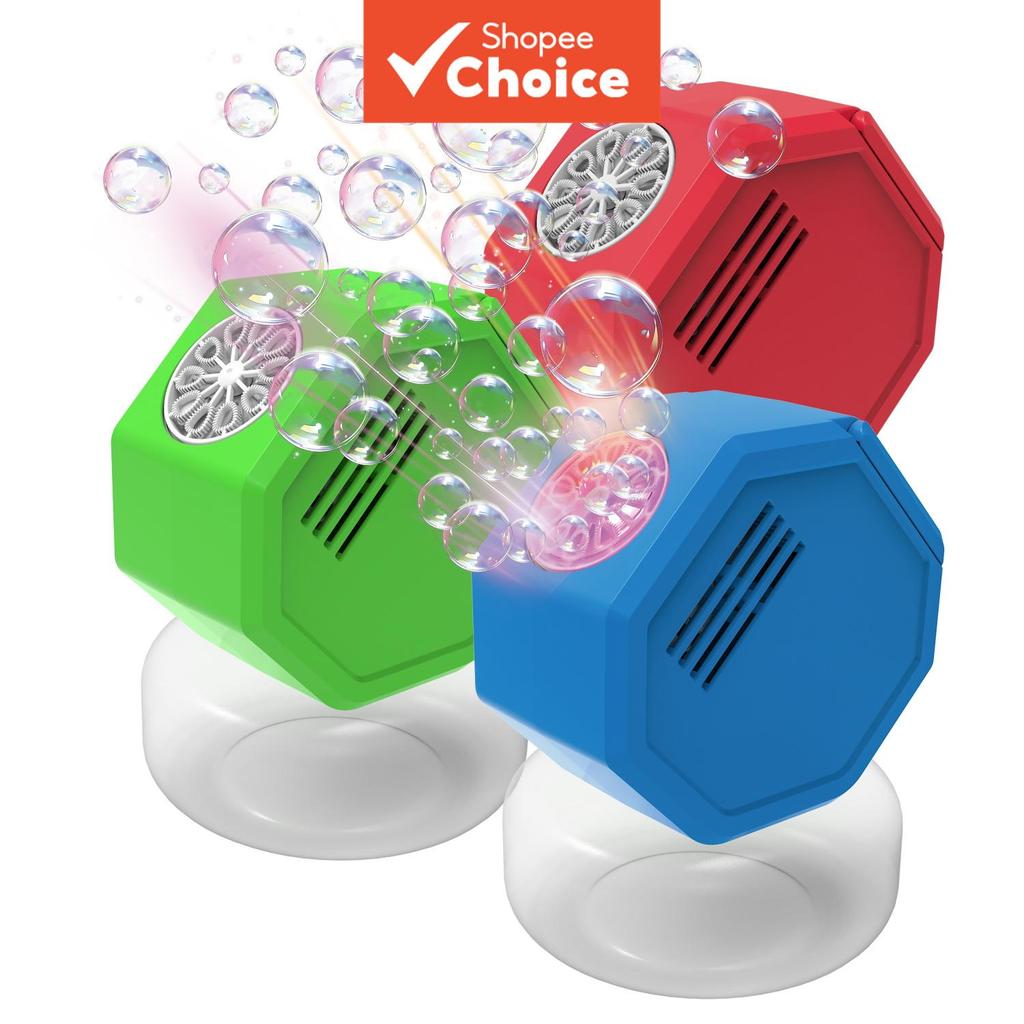Portable fully automatic bubble machine toy in a colorful series with ...