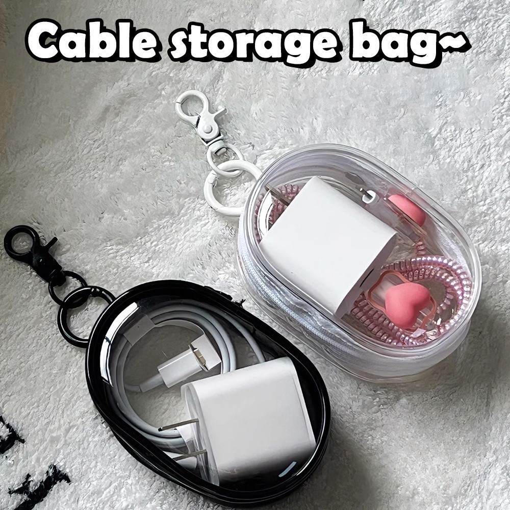Clear Data Cable Storage Box Portable Cable Protective Cover Storage of ...
