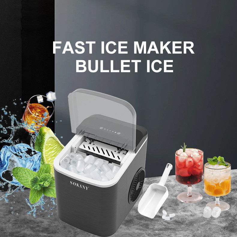 Ice Maker Household 12KG Small Household Mini 112W Commercial Fully ...