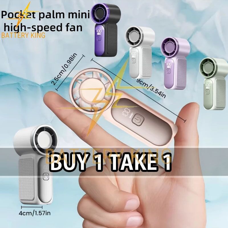 BUY 1 TAKE 1 Mini Portable Fan 3000mAh Rechargeable Bladeless Fan Ultra ...