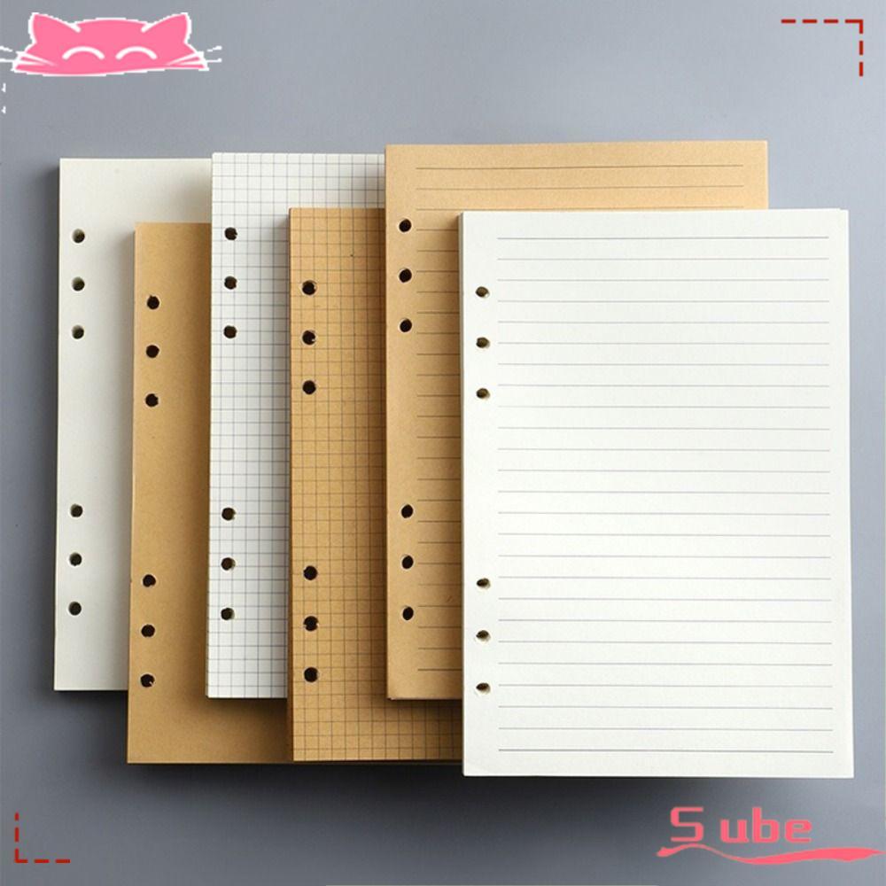 SUBE 80Sheets Loose Leaf Paper, Horizontal Line/Blank A5/A6/A7 Notebook ...