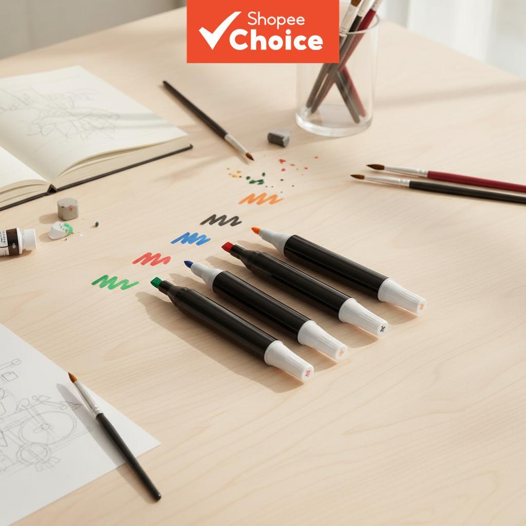 Touch Dual Tipped Marker Pens – Set of Double-Ended Color Pens for Art ...