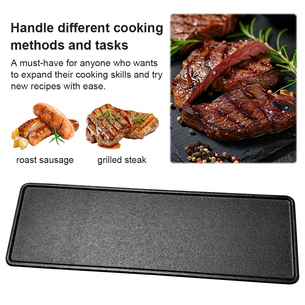 15.1 X 4.7in Cast Iron Griddle for Stovetop Flat Top Griddle ...