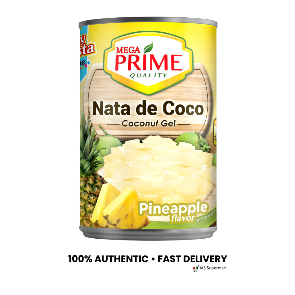 Mega Prime Nata de Coco Pineapple Flavor 425g Chewy Coconut Gel Dessert ...