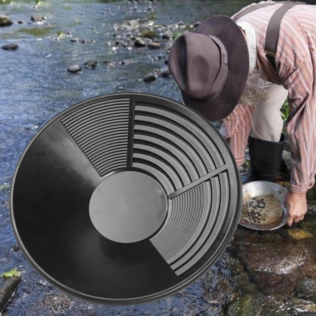 Gold Panning Pan 13 Inch Plastic Black Mining Pan for Bedrock ...