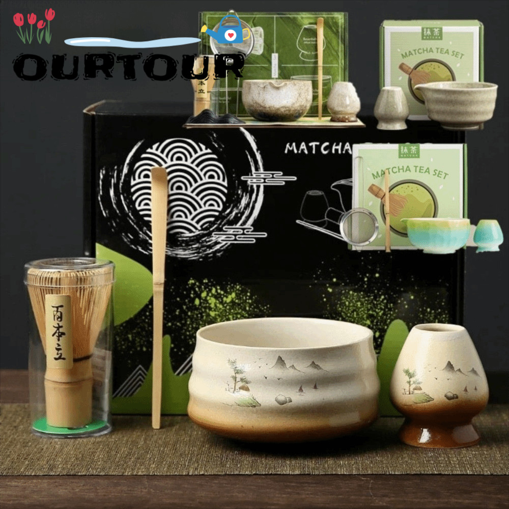 OURTOUR Japanese Matcha Tea Set, Matcha Spoon Tea-Making Tools Matcha ...