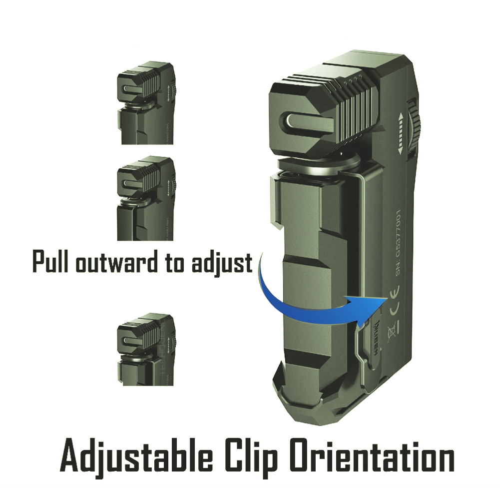 Flat Pocket Flashlight 400 Lumens 180 Rotating Head for Outdoor Home ...