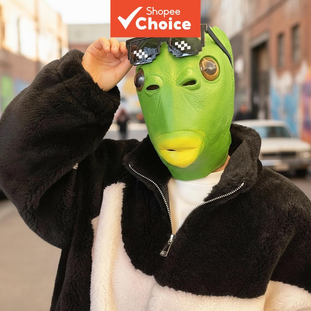 Green Fish Head Mask Monster Headgear for Halloween Party Fun | Shopee ...