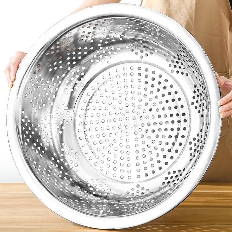 【GK】Rice Sieve Strainer Stainless Steel Big Strainer Colander Salaan ...