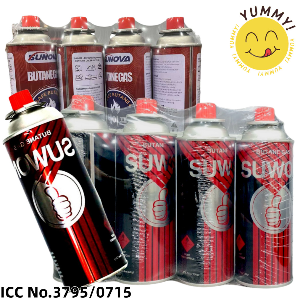 Suwon/Sunova Butane Gas for portable gas stove - pack=4pcs×220g - korea ...