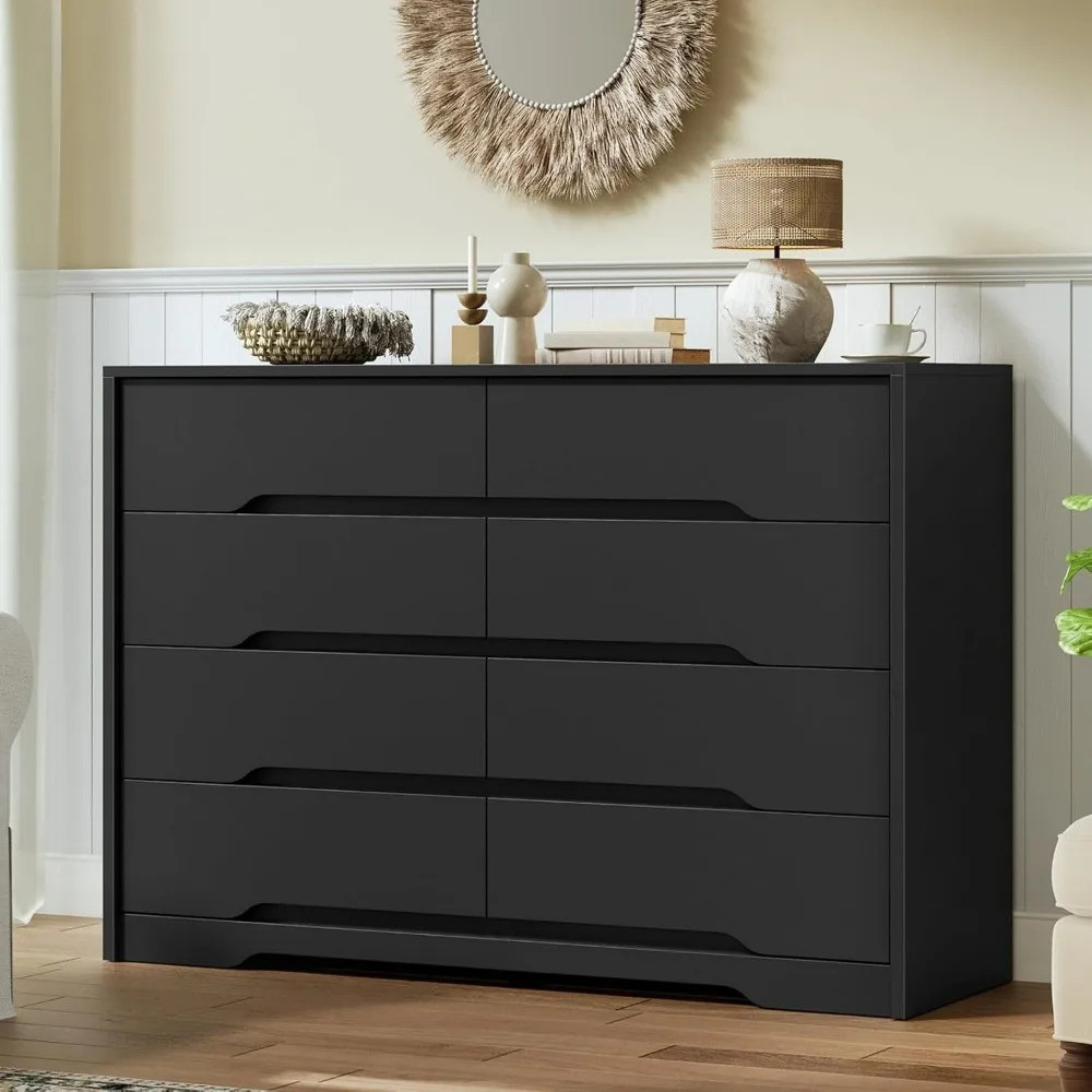 8 Drawer Dresser For Bedroom, White Double Chest Of Drawers, Modern ...