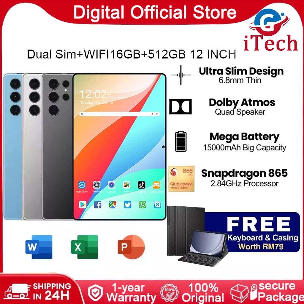 iTHCH Study Tablet Android Pad S102 Dual SIM/Wifi Tablet 12GB+512GB ...