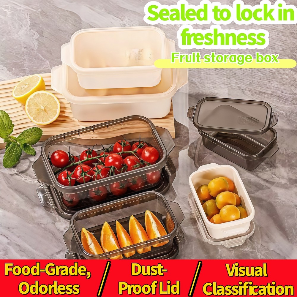 3 PCS Leakproof Lunch Box Plastic Lunch Box Airtight Cover Fresh Keeper ...