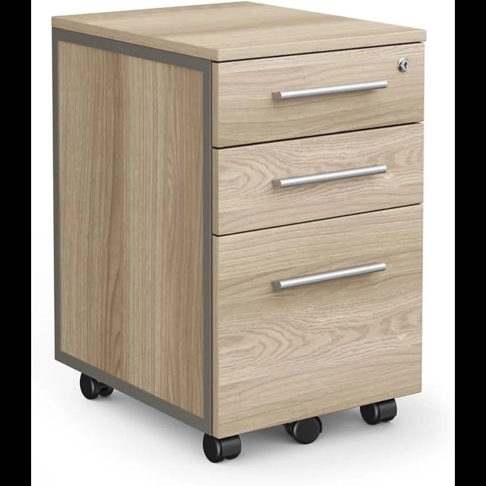 At Work Office Files Pedestal Cabinet - 3 Drawer File Cabinet With Lock ...