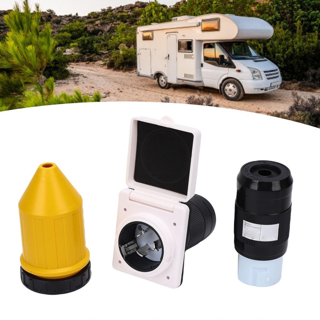 RV Power Outlet Shore Kit 50A Plug and Receptacle Male Female Connector ...