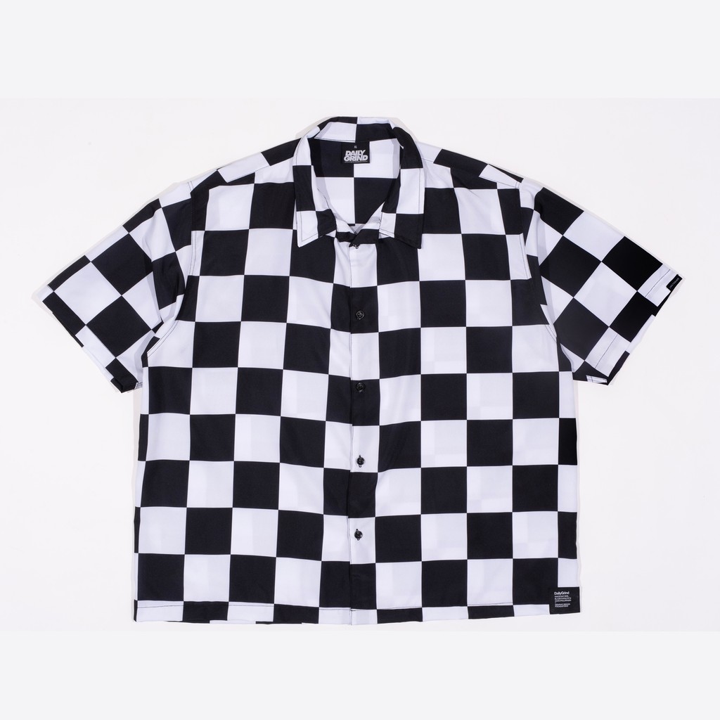 DAILY GRIND GRIDWORK CHECKERED POLO BLACK/WHITE | Shopee Philippines