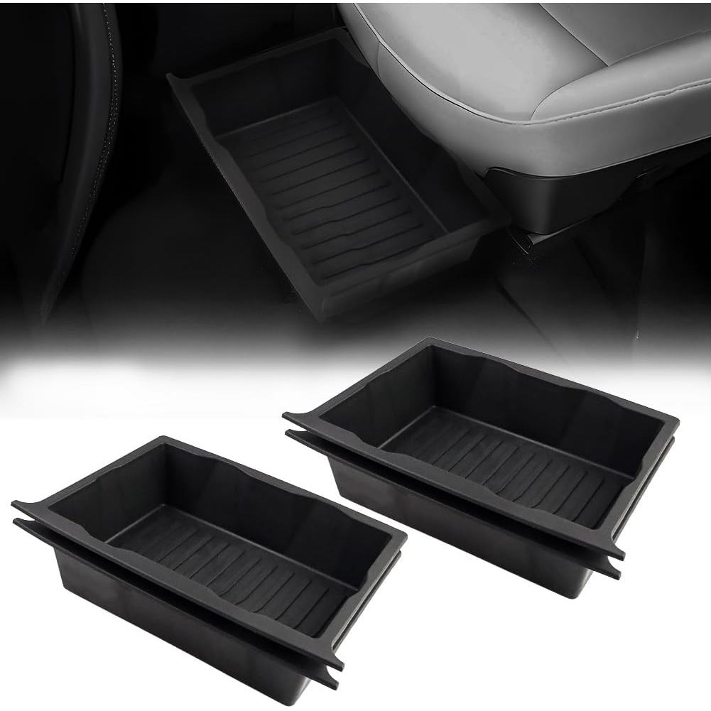 Spigen EZ Grip Screen Cleaner & Underseat Storage For Tesla Model Y 2021-2023 - Carbon Edition