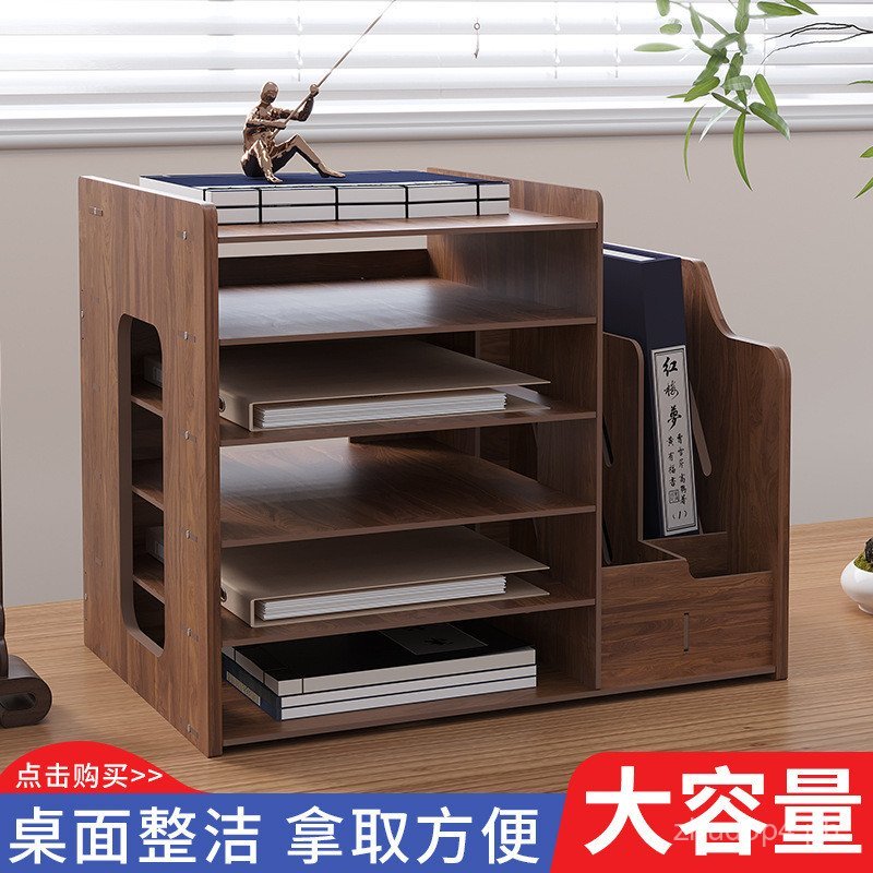 Office Storage Box Wooden Cabinet Bookshelf Workstation File Rack ...