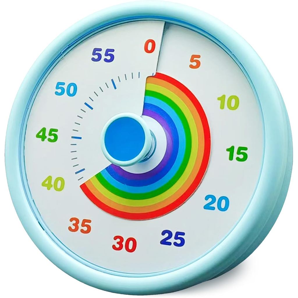 Rainbow Visual Timer for Kids, 60 Minute Silent Countdown Clock with ...