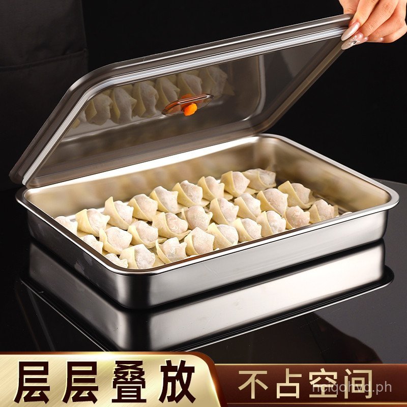 Food-Grade Stainless Steel Dumpling Storage Box for Refrigerator, Multi ...