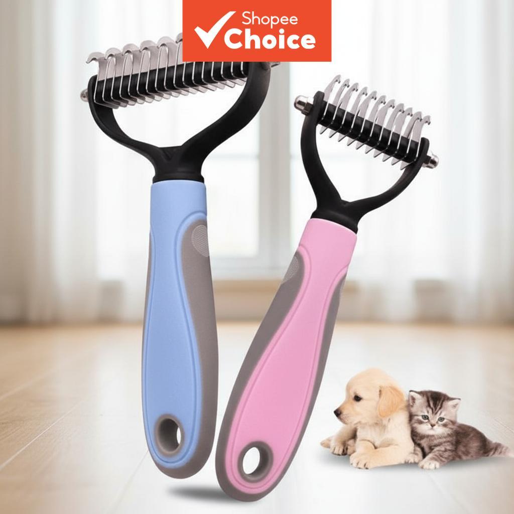 Pet Care Tool: Stainless Steel Double-Sided Rake Comb for Cats and Dogs ...