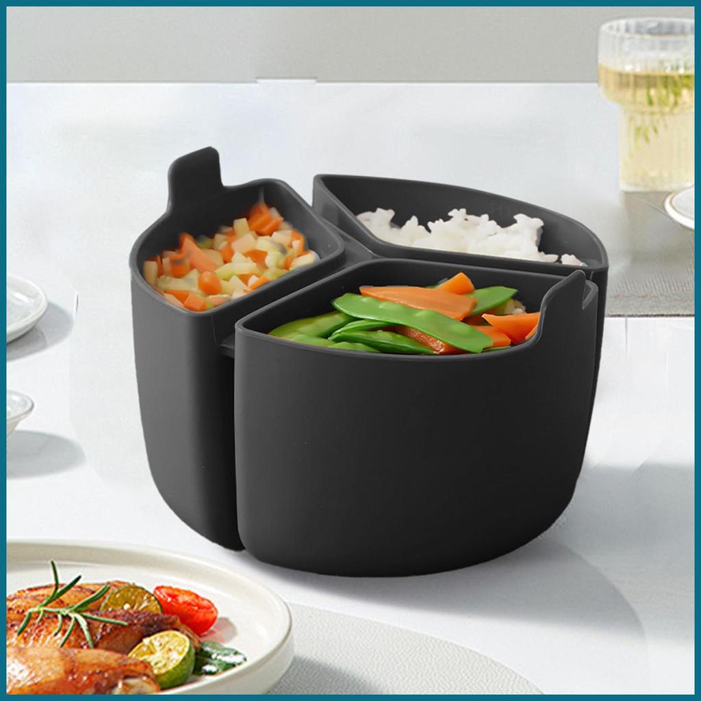 Cooking Pot Divider Reusable Silicone Slow Pan Insert 3-Compartment ...