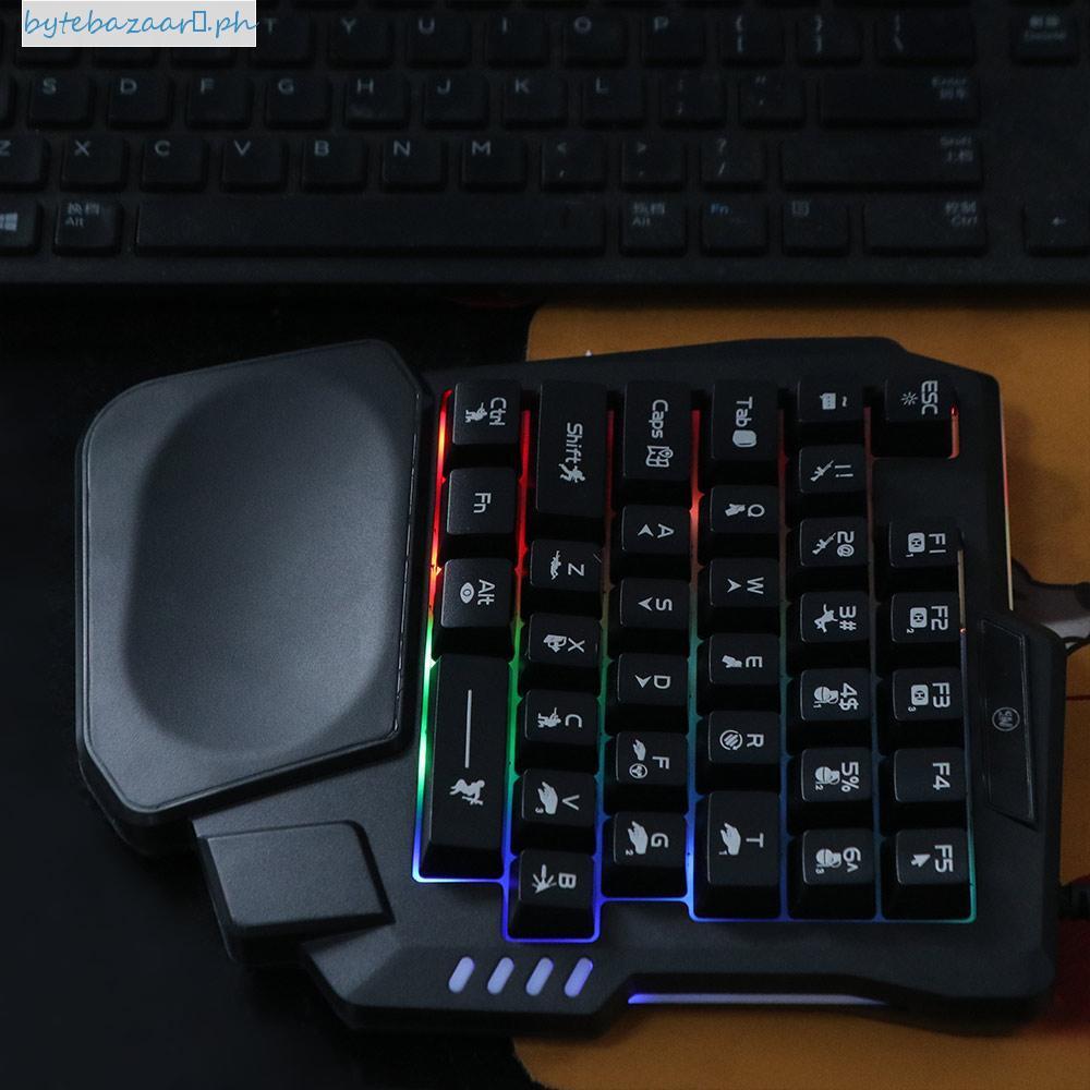 BYTEBAZAAR Single Hand Keyboard, USB Luminous One Handedly Keyboard ...