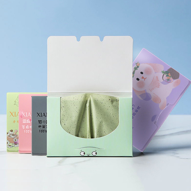 100pcs Oil Paper For Face Oil Control Film Paper Powder Natural Green ...
