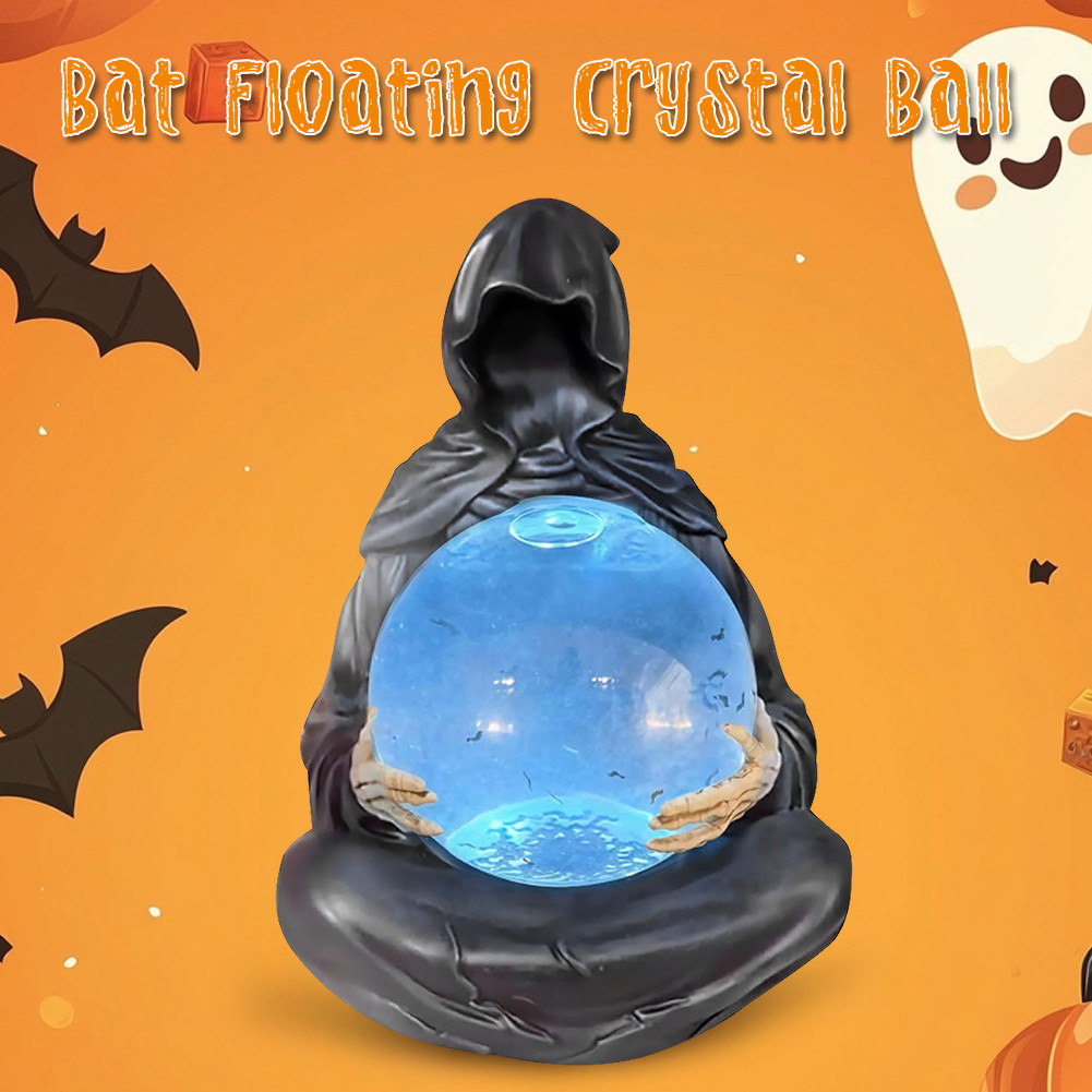 Grim Reaper Figurine with Light Up Ball Crystals Glowing Balls with ...