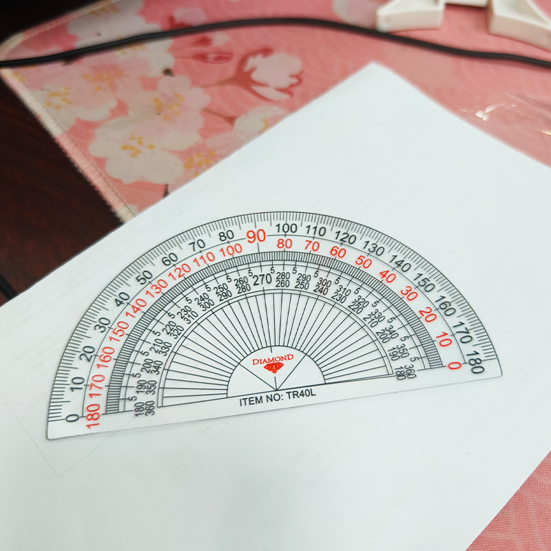 VERVE Degree Protractor Angle Measurement Rulers SCHOOL SUPPLIES Clear ...