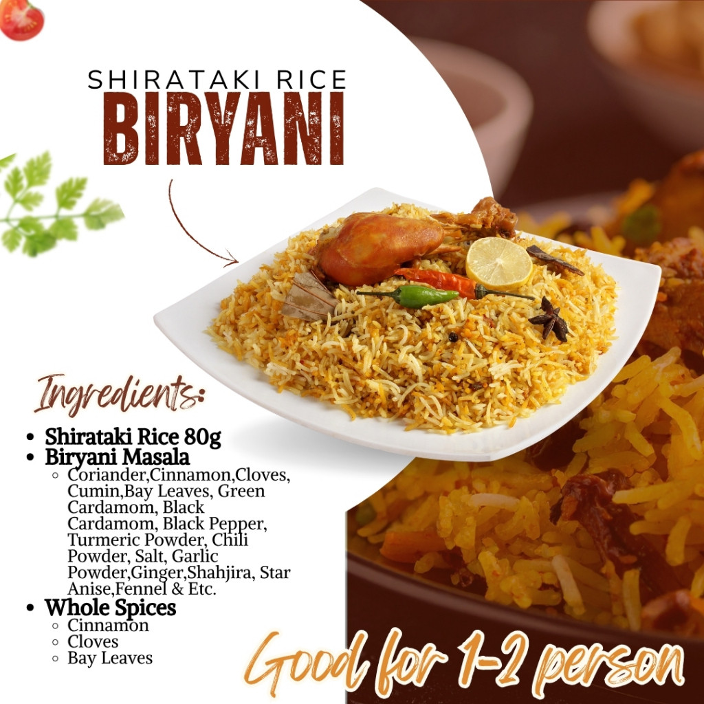 Healthy Biryani Pack – Low Carb Shirataki Rice & Spice Mix (Good for 1 ...