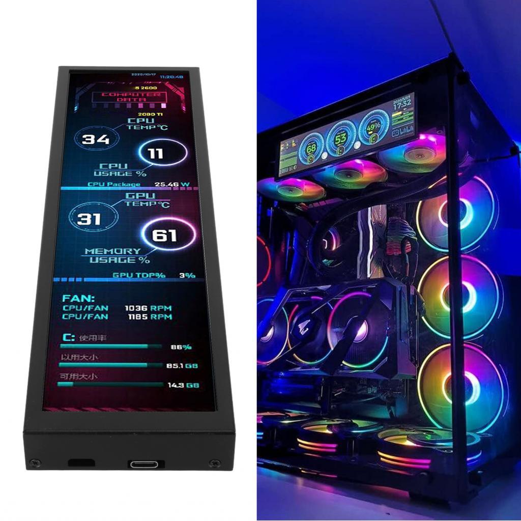 yohooo Luqeeg PC Sensor Panel Display Computer Temp Monitor 8.8in IPS ...