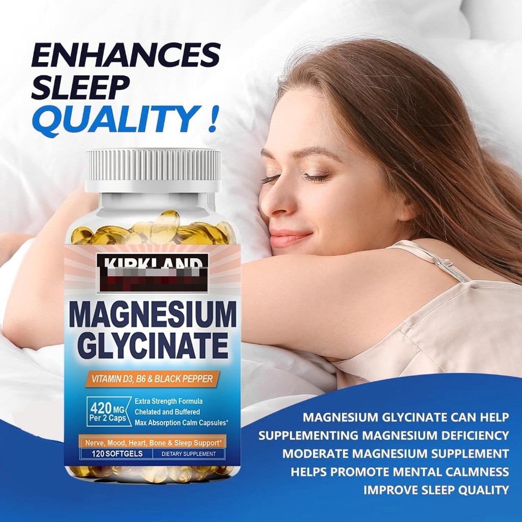 High-Absorption Magnesium Glycinate Support Calm Nerves, Restful Sleep ...
