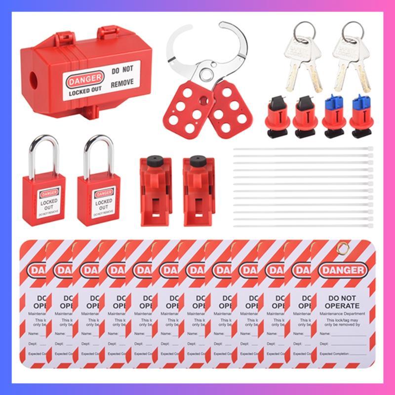 Electrical Circuit Breaker Lockout Tagout Kit Safty Padlock Set Kit ...