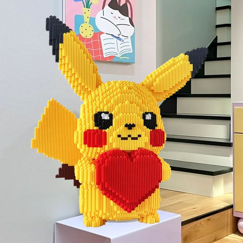 50cm Oversized Heart Pikachu Compatible Lego Building Blocks Handmade ...