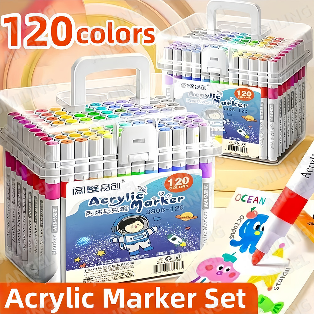 Acrylic Marker Set Large Capacity Acrylic Paint Marker Painting Art ...
