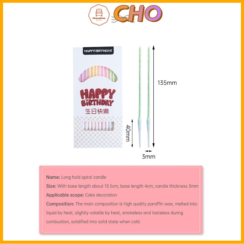 CHO⭐Romantic Atmosphere Birthday Cake Candles Crystal Screw Thread ...