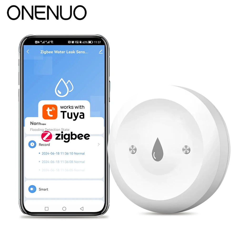 Tuya Zigbee Wifi Smart Water Sensor Leak Detector Flood Water Leakage ...