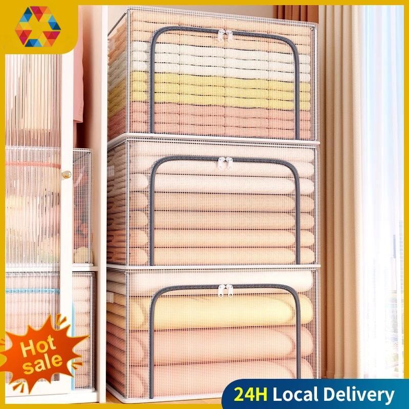 PVC Foldable Storage Box Transparent Grid Storage Box Waterproof Mildew ...