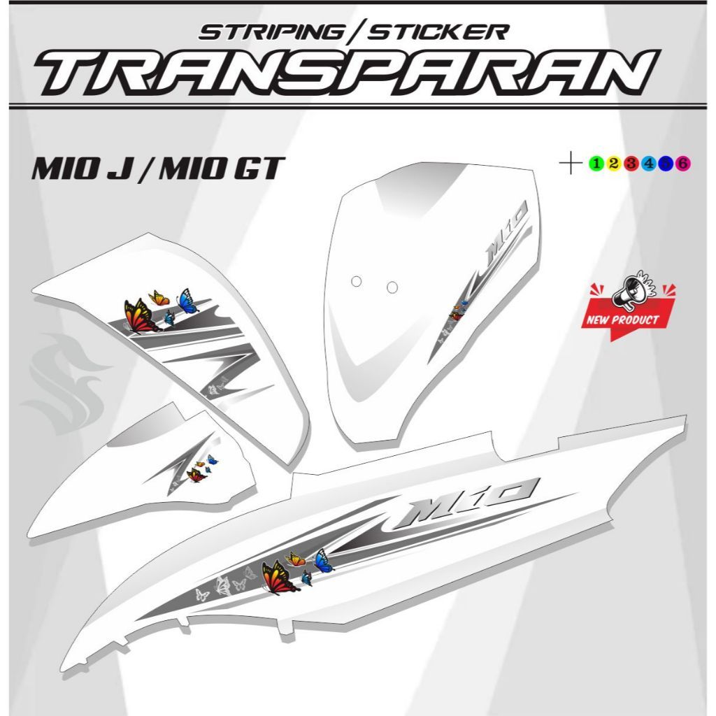 MIO J MOTORCYCLE POLET STICKER TRANSPARENT MATERIAL MO GT STRIPING ...