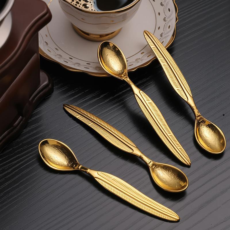 FAPH Retro Coffee Spoon Creative Feather-shaped Coffee Stirring Spoon ...