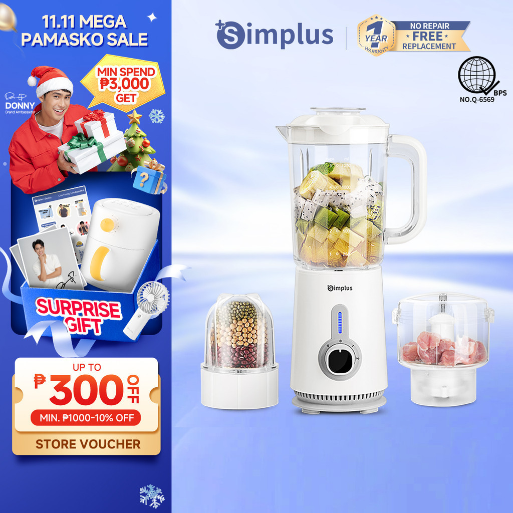 Simplus Blender 3 in 1 Food Processor Multi-functional Juicer Meat ...