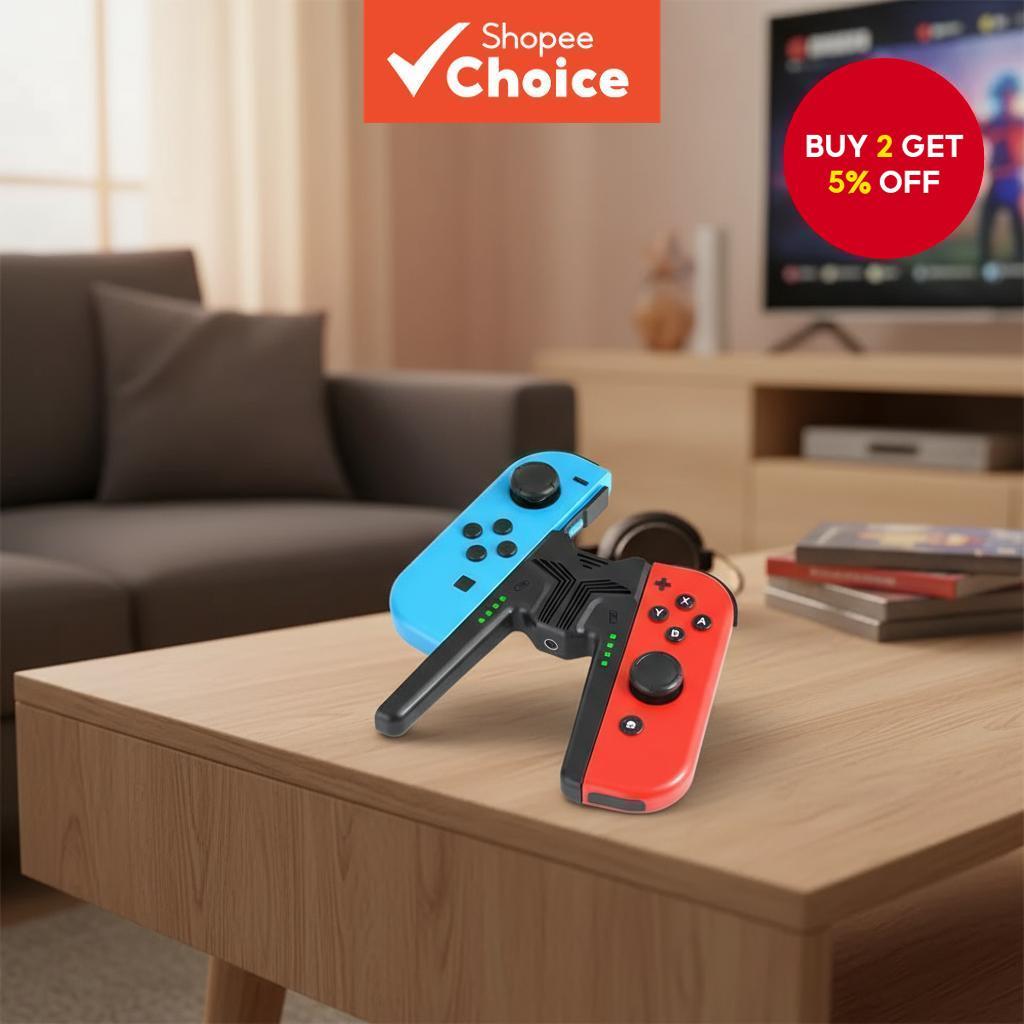 Controller Charger Grip for Nintendo Switch/Oled Joycon with Stand and ...