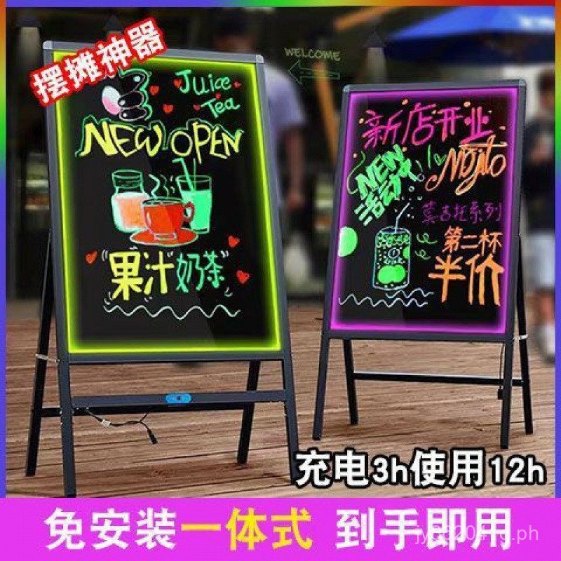 Promotion Board Night Market Stall Shop Blackboard Luminous Advertising ...