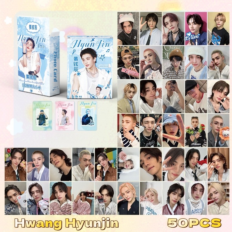 50-55pcs/box STRAY KIDS Album Photocards Holographic Laser Cards