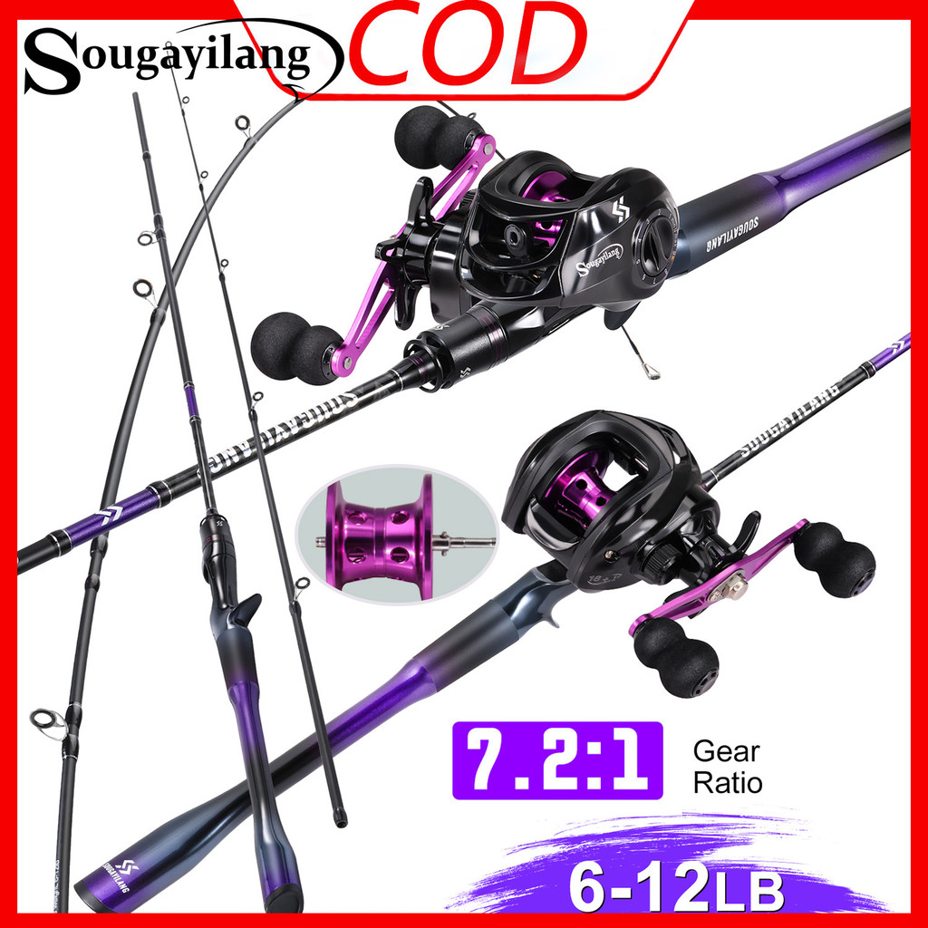 Sougayilang One-Piece Fishing Rod 1.8M Spinning Casting Carbon12LB Rod ...