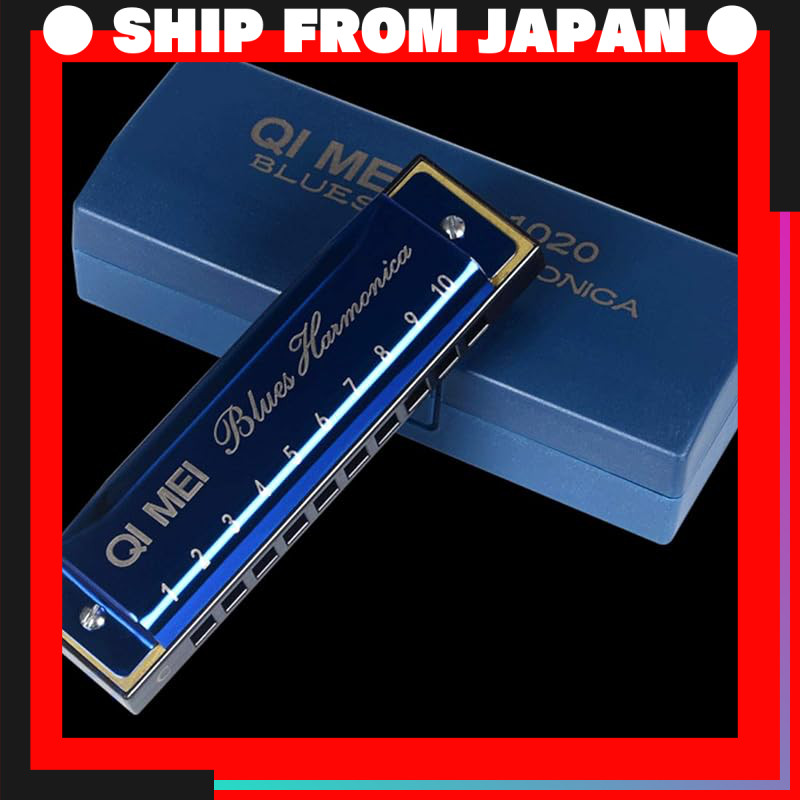 QIMEI Blues Harmonica (10/24/28-Hole) Stainless Steel, Key of C, Tight ...
