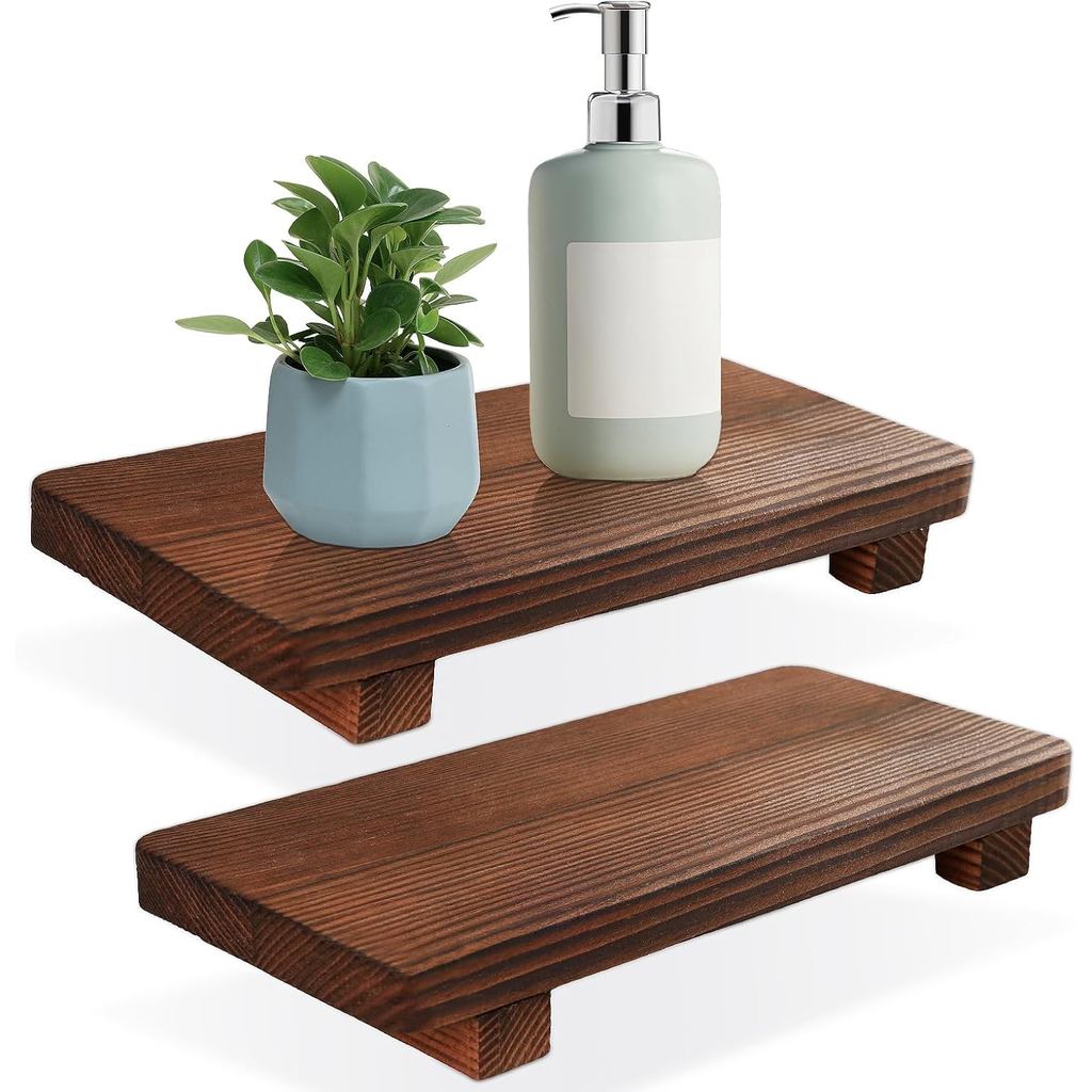 Wood Riser for Decor Display - 2pcs Wooden Soap Trays for Kitchen ...