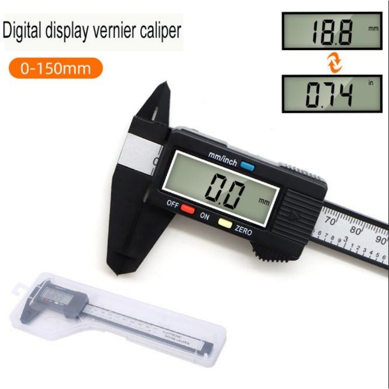 Electronic Digital Caliper 150mm Mini Ruler Carbon Fiber Composite ...